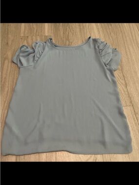 LOFT Light Blue Puff Sleeve Blouse